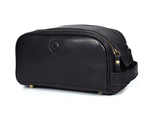 10" Premium Leather Toiletry Travel Pouch by AARONLEATHERGOODS%C2%AE
