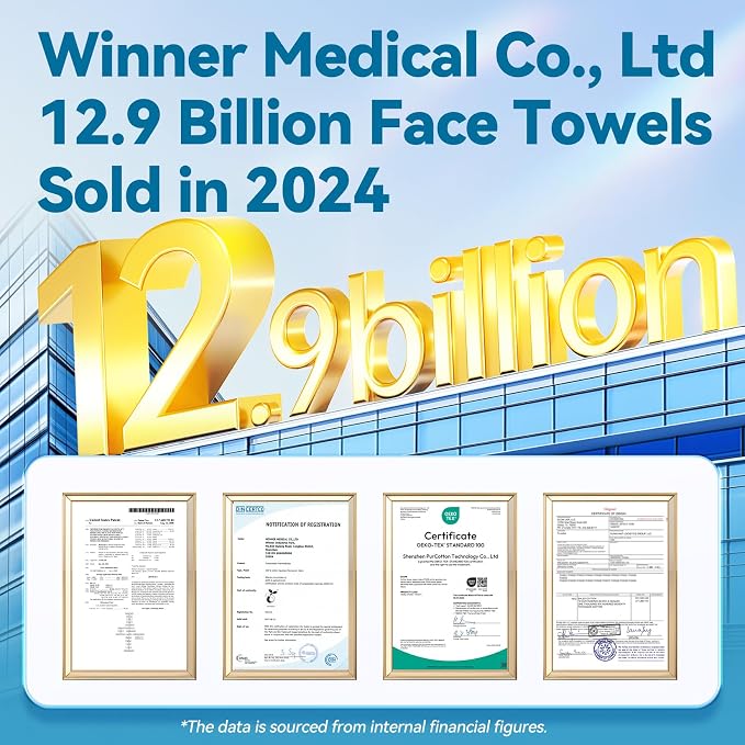 Winner Cotton Face Towels Box, 100% USDA Biobased Facial Towelettes, Disposable - Image 7