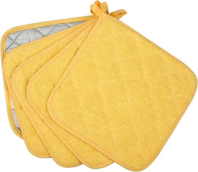 100% Cotton Kitchen Everyday Basic Terry Pot Holder Heat Resistant Coaster - Image 2