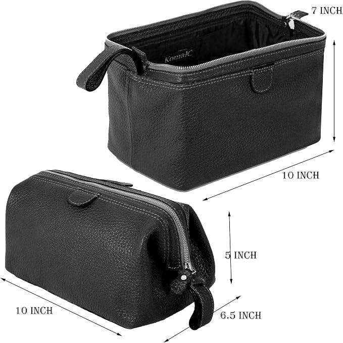 KomalC Premium Buffalo Leather Toiletry Bag - Image 2