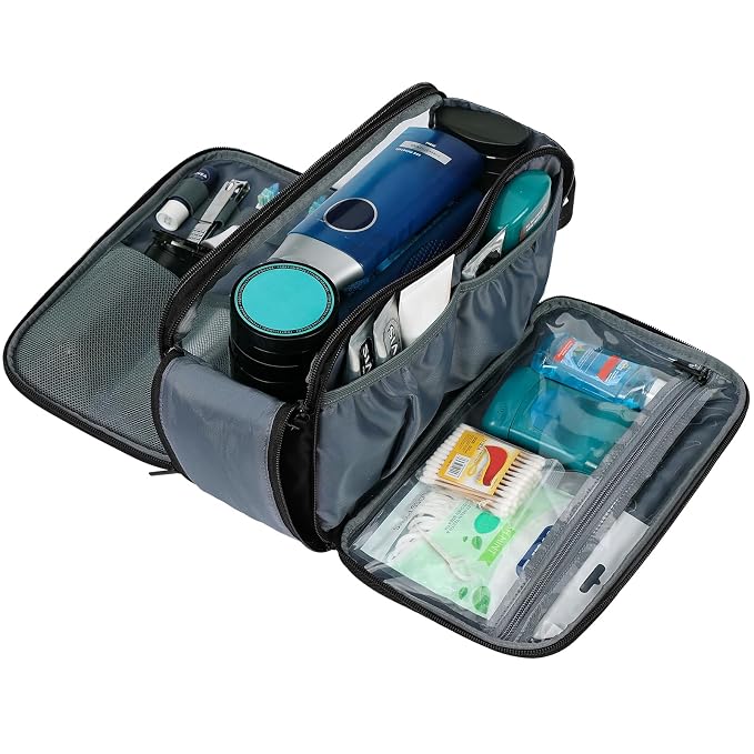 ZEEMO Travel Toiletry Bag for Men, Medium Water-Resistant Double-Sided - Image 3