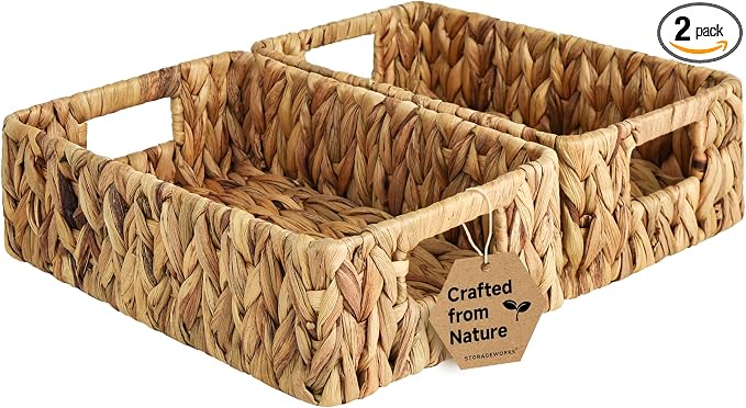 StorageWorks Water Hyacinth Baskets, Small Wicker Baskets by StorageWorks