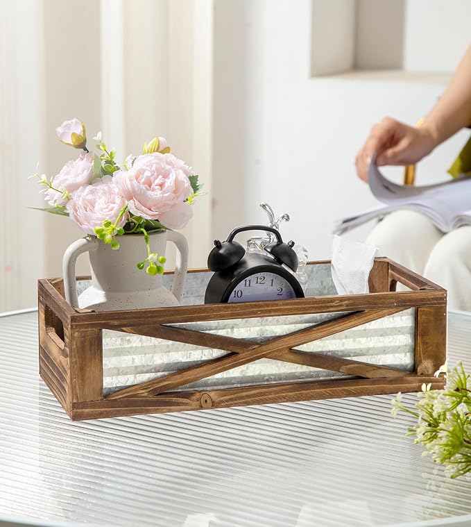 Wooden Toilet Tank Basket, Rustic Bathroom Decor Box, Farmhouse Toilet Paper - Image 9