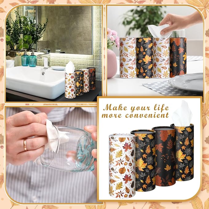 Fourluoo 12 Pack Fall Maple Leaf Tissue Boxes - Image 5