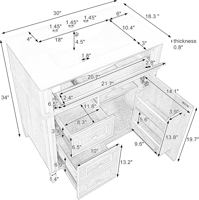 Harper & Bright Designs 30" Bathroom Vanity - Image 2