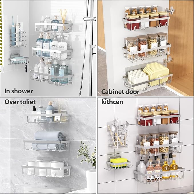 5 Pack Shower Caddy Organizer Rack Shelf - Image 9