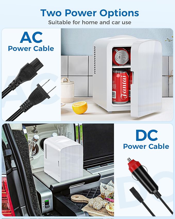 Mini Fridge, 4L/6 Cans Cooler & Warmer Portable Compact Refrigerator, Small - Image 6