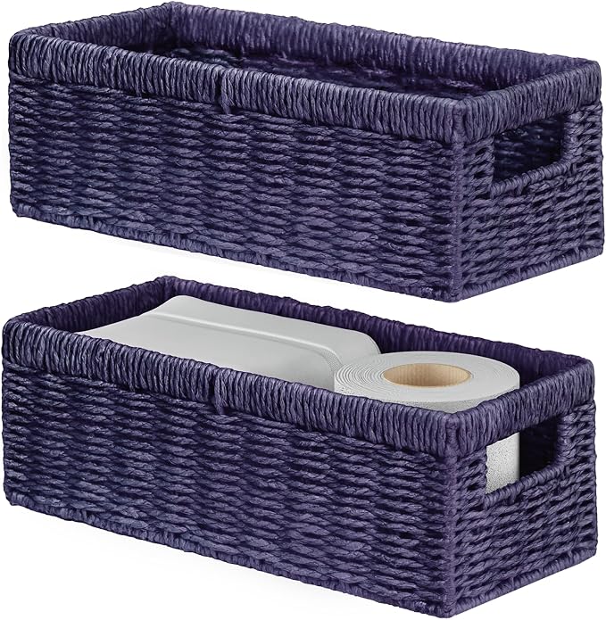 Vagusicc Wicker Storage Basket, Paper Rope Wicker Baskets by Vagusicc
