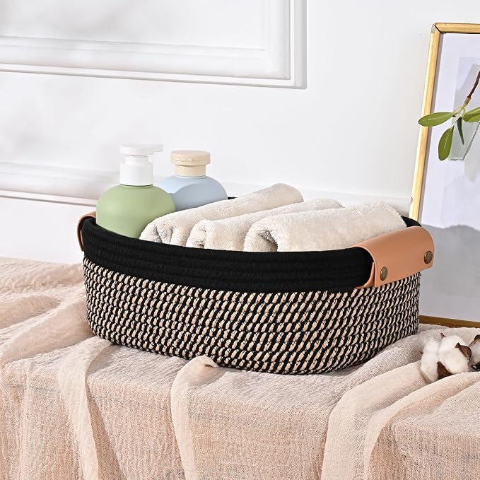 Storage Baskets for Organizing, Small Woven Basket Set of 6-4 Shelf Basket - Image 6