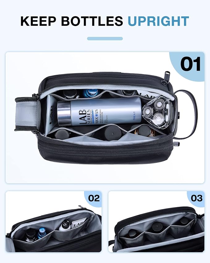 BAGSMART Toiletry Bag for Men, Large Travel Toiletry Organizer, Dopp Kit - Image 4
