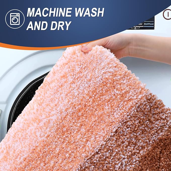 OLANLY Bathroom Rug Set 2 Piece, Soft Absorbent Microfiber Bath Rug Set - Image 5
