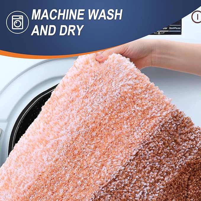 OLANLY Bathroom Rug Set 2 Piece, Soft Absorbent Microfiber Bath Rug Set - Image 5