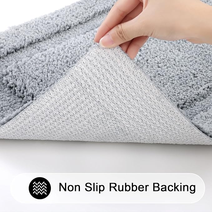 SHACOS Super Soft Bathroom Rugs Set of 2 Pieces 20x32 + 16x24 inch Non Slip - Image 4