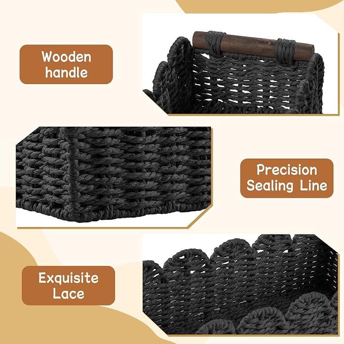 Toilet Paper Storage Basket Bathroom Counter Organizer Wicker Baskets - Image 2