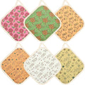 6 Pack Pot Holders 100% Cotton Heat Resistant Potholder, Machine Washable Pot by Unknown