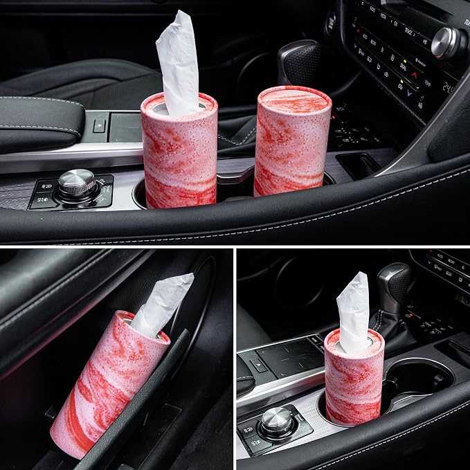 SINGARO Car Tissue Holder, 4 Pack Car Cup Holder Facial Tissues - Image 5