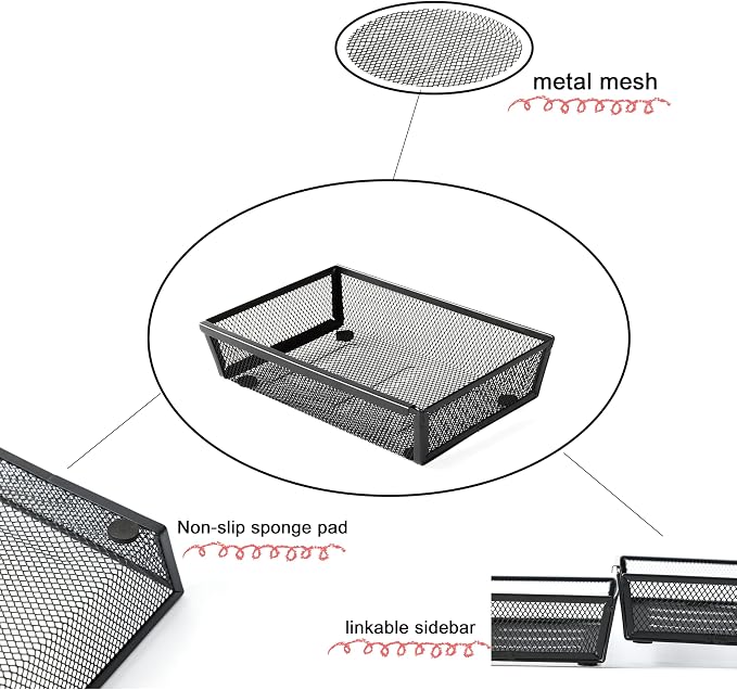 ihomecooker Mesh Tray Silverware Drawer Organizer, Utensil Cutlery Tray Office - Image 5