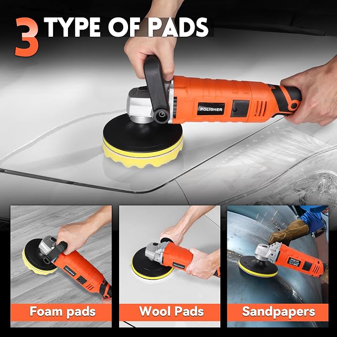Buffer Polisher, Powerful Buffer Waxer, 7 Variable Speed 1000-3500 RPM - Image 6