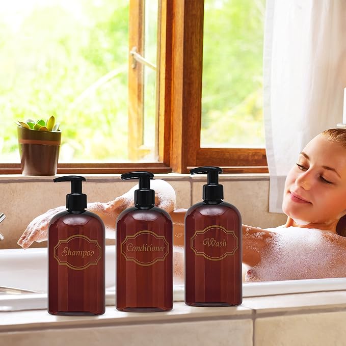 Bottiful Home-16 oz Shampoo, Conditioner, Wash Refillable Empty Plastic Pump - Image 7