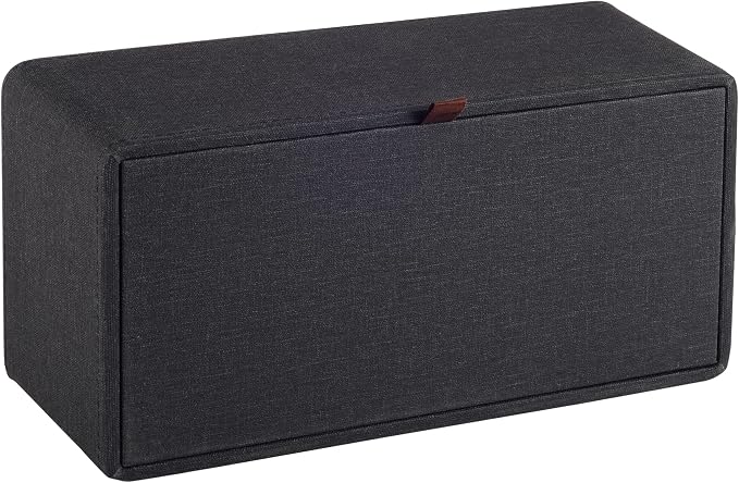 High-end Pu Leather Tissue Box Holder Two Color Combination-Linen and Wood Grain - Image 3