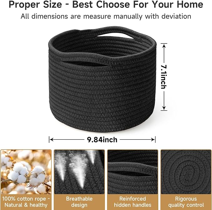 Small Rope Baskets for Storage, Baskets for Gifts Empty, Cute Round Woven Basket - Image 2