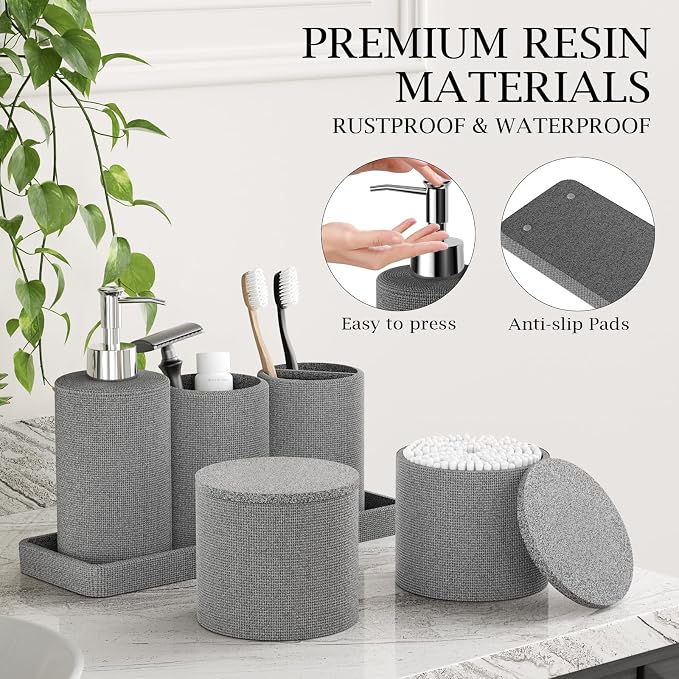 6-Piece Grey Bathroom Set - Image 4