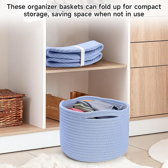 Small Rope Baskets for Storage, Baskets for Gifts Empty, Cute Round Woven Basket - Image 6