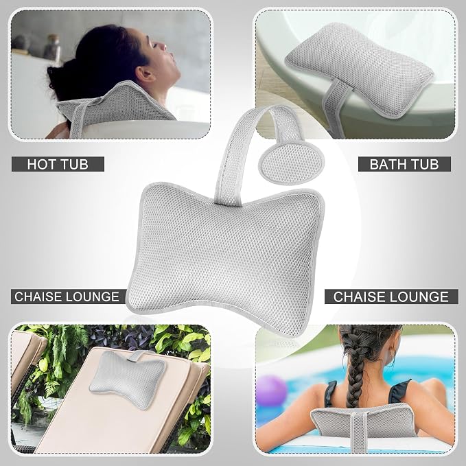 2 Pcs Hot Tub Spa Pillows for Outdoor Indoor Inflatable Bathtub 10.62 x 8.26 - Image 3