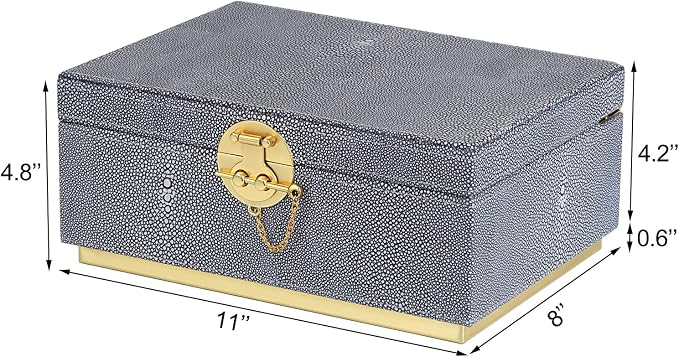 HofferRuffer Elegant Faux Leather Decorative Box, Storage Jewelry Box Organizer - Image 2