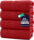 DAN RIVER Bath Towels Set of 4, 27 x 54 Inches, 100% Cotton, Larger & Lighter by DanRiver