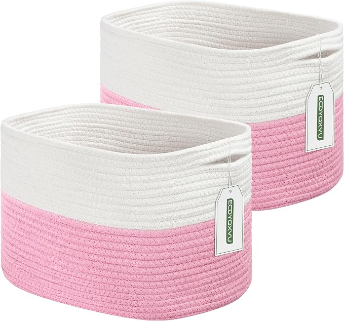 Cotton Rope Shelf Storage Basket, Shelf Storage Baskets by ECDYQXVU
