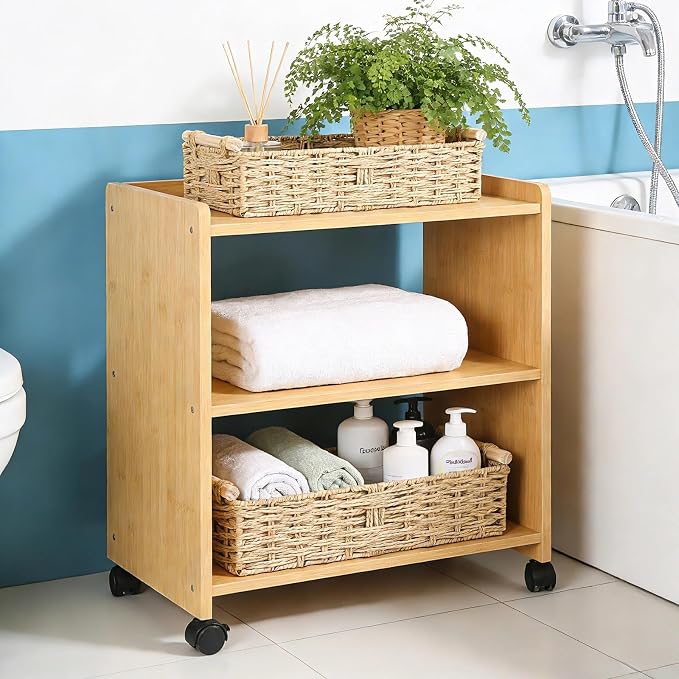 2 PCS Toilet Paper Storage Basket, Paper Rope Imitation Wicker Bathroom Baskets - Image 3
