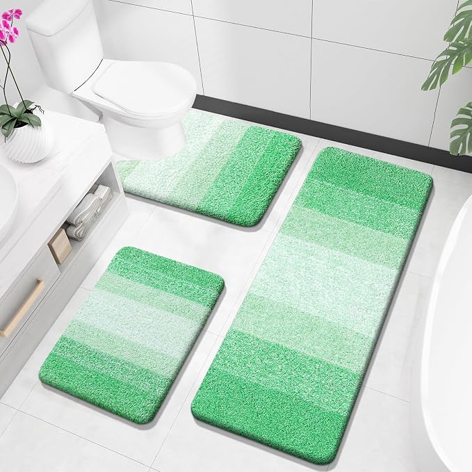 OLANLY Bathroom Rugs Sets 3 Piece, Soft Absorbent Microfiber Bath Mats and by OLANLY