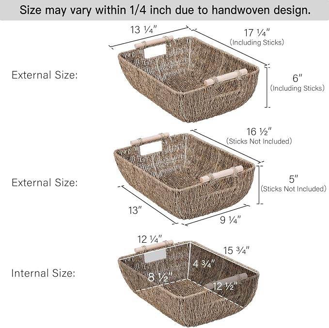 StorageWorks Hand-Woven Jumbo Storage Baskets - Image 2