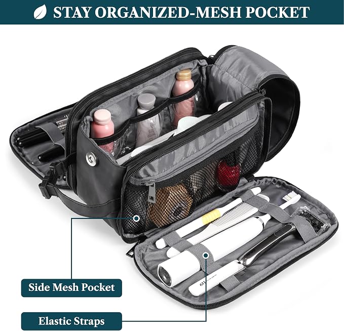 PAVILIA Large Toiletry Bag for Men Women, Mens Travel Bag Toiletries Organizer - Image 2