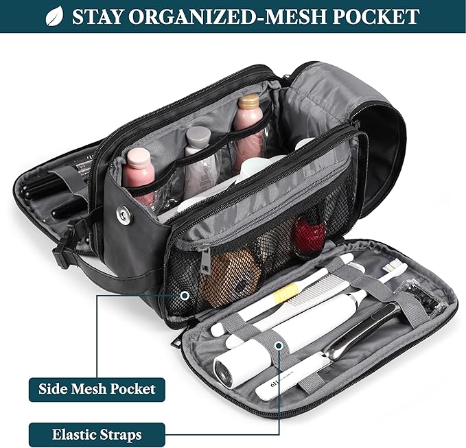 PAVILIA Toiletry Bag for Men Women, Mens Travel Bag Toiletries Organizer Case - Image 2