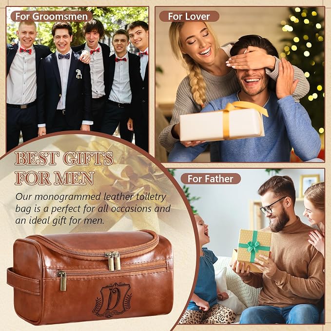 Sadnyy Personalized Leather Toiletry Bag - Image 6