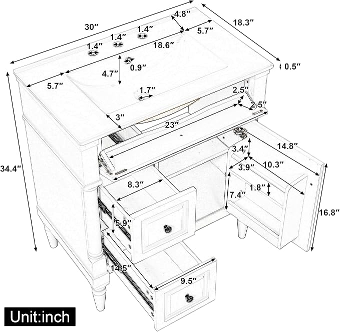 Harper & Bright Designs 30" Bathroom Vanity - Image 2