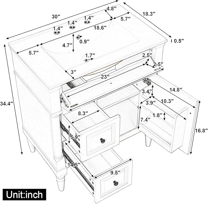 Harper & Bright Designs 30" Bathroom Vanity - Image 2