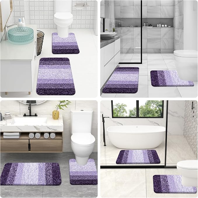 OLANLY Bathroom Rug Set 2 Piece, Soft Absorbent Microfiber Bath Mats and - Image 9