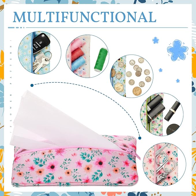 5 Pieces Tissues Purse Pocket Tissue Holder Reusable Travel Pouch Fabric Zipper - Image 6