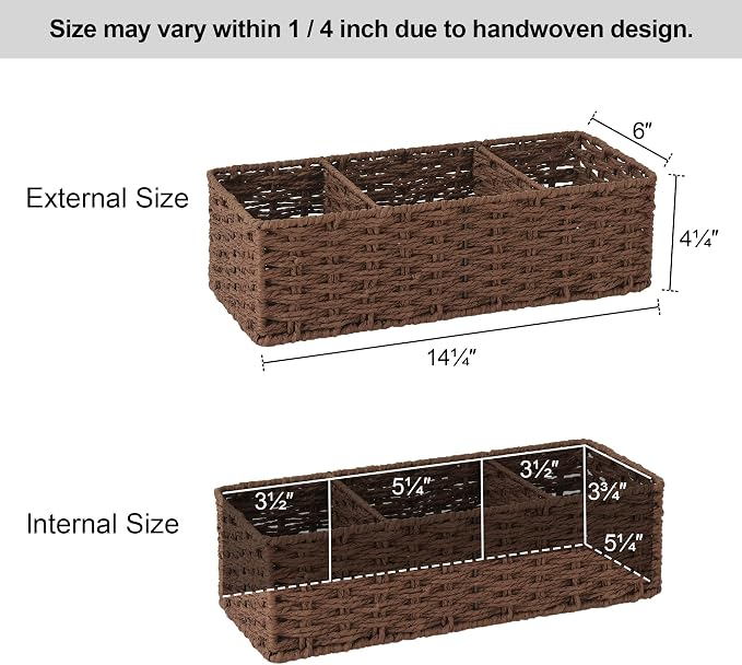 StorageWorks 3-Section Wicker Baskets - Image 6