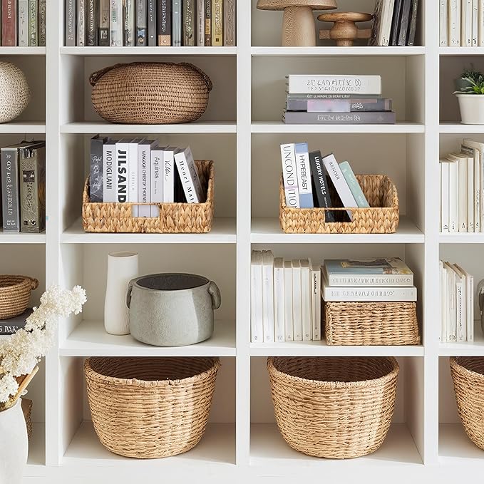 StorageWorks Pantry Baskets for Organizing, Water Hyacinth Baskets for shelves - Image 4