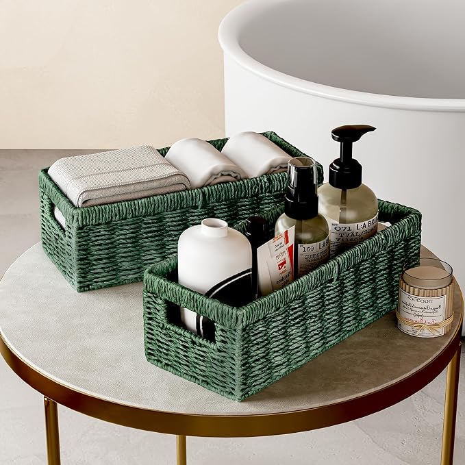 Vagusicc Wicker Storage Basket, Paper Rope Wicker Baskets - Image 5