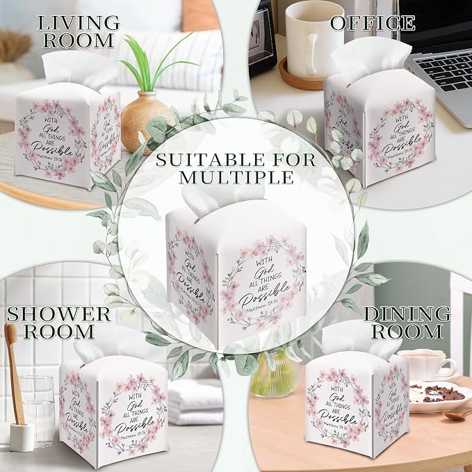 with God All Things are Possible Tissue Box Cover Square - Image 6