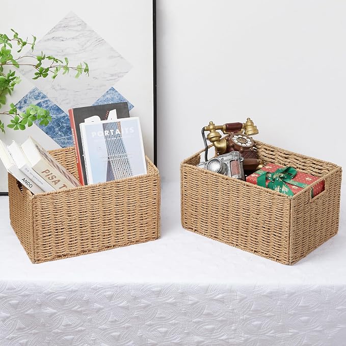Vagusicc Wicker Storage Basket, Small Storage Baskets - Image 7