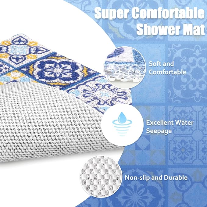 Non Slip Shower Mat, Soft Comfortable Shower Floor Mat - Image 7