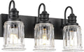 HWH INVESTMENT Bathroom Light Fixtures, 3-Light Matte Black Vanity Light by HWHINVESTMENT