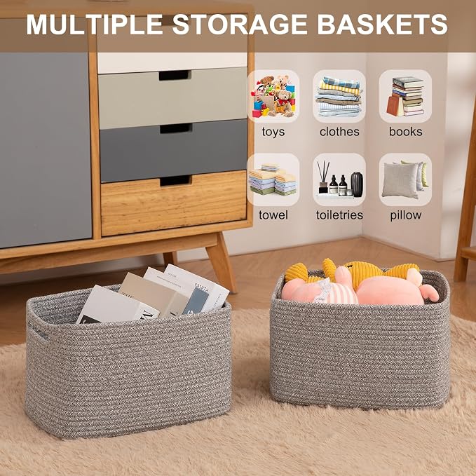 Storage Baskets for Organizing, Woven Decorative Baskets for Shelves - Image 4