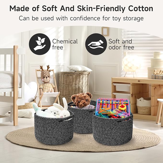 Small Rope Baskets for Storage, Baskets for Gifts Empty, Cute Round Woven Basket - Image 8